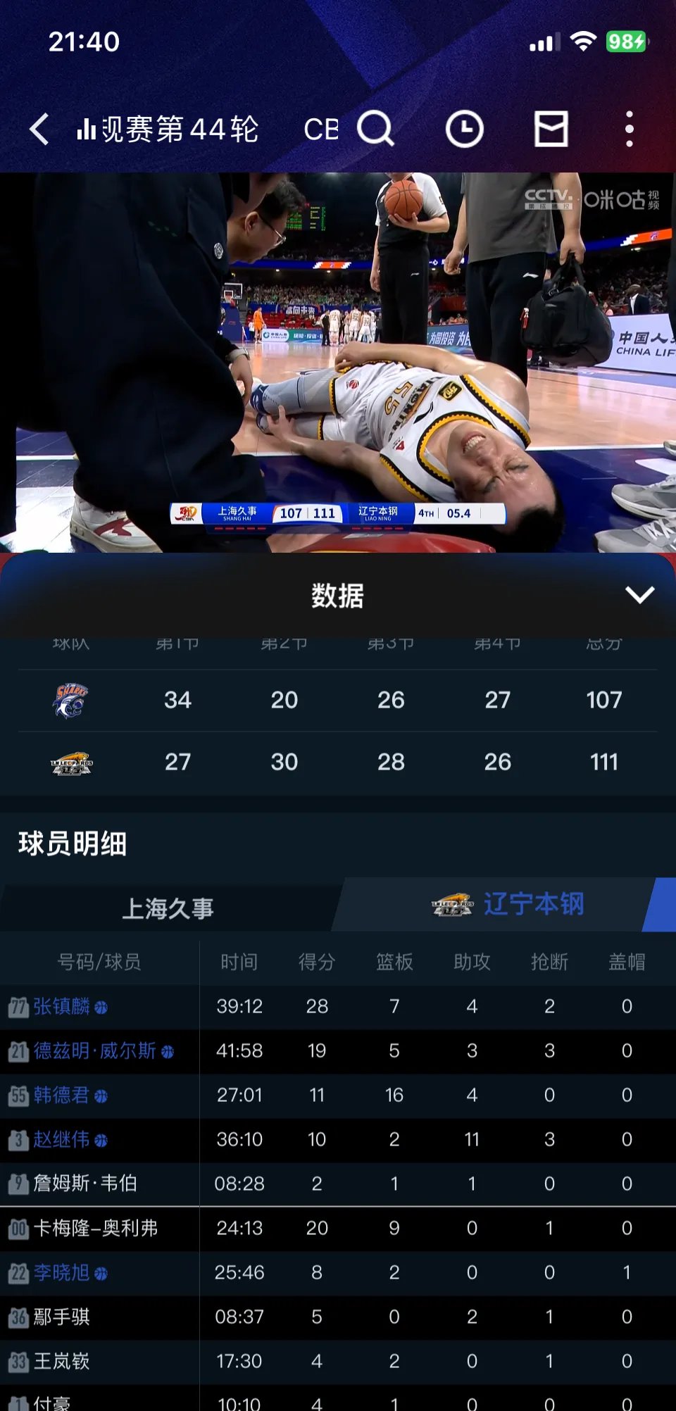 包含韩德君10+14辽宁负浙江林庭谦27分天津胜宁波的词条